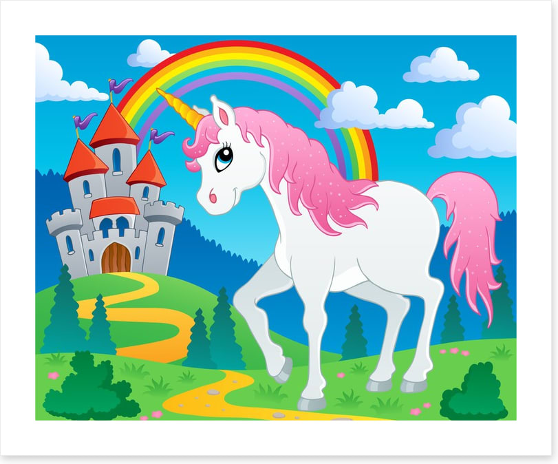 Rainbow castle unicorn