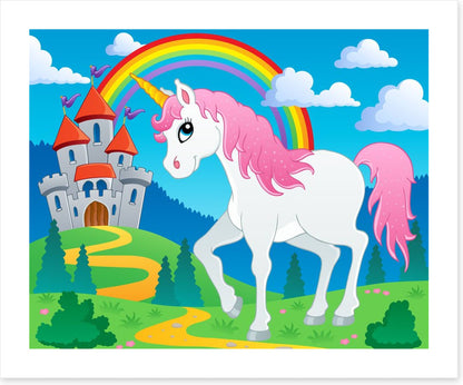 Rainbow castle unicorn