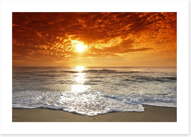 Fiery sunset over the sea