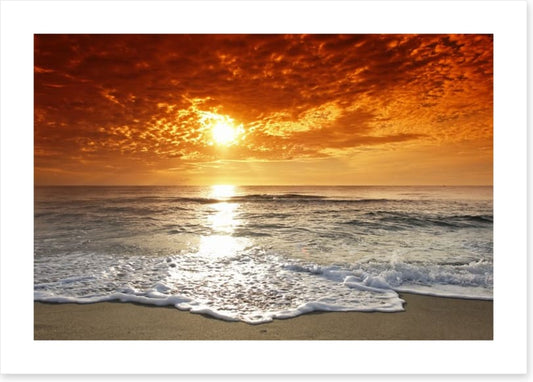 Fiery sunset over the sea