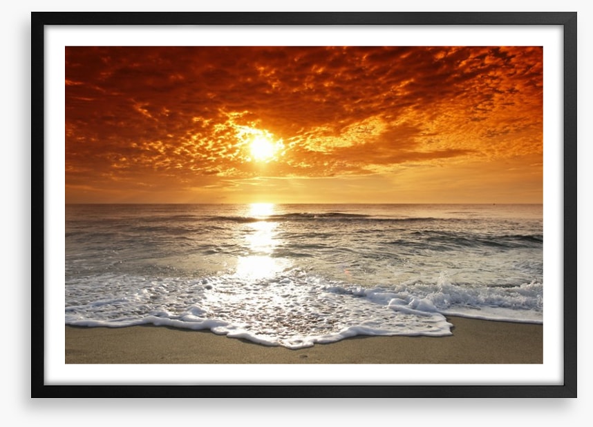 Fiery sunset over the sea