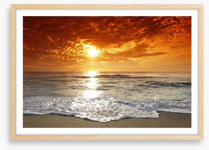 Fiery sunset over the sea