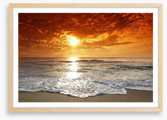 Fiery sunset over the sea
