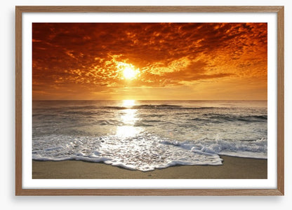 Fiery sunset over the sea