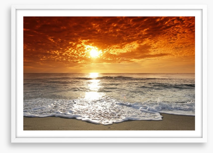 Fiery sunset over the sea