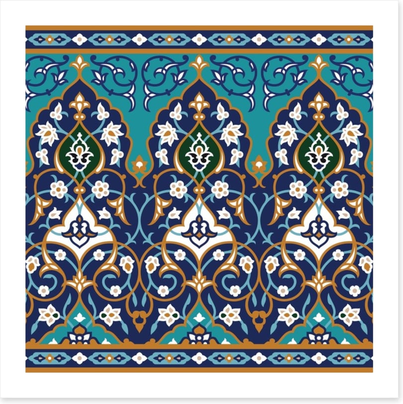 Islamic flower border