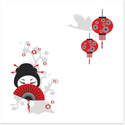 Below the red lanterns