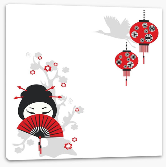 Below the red lanterns
