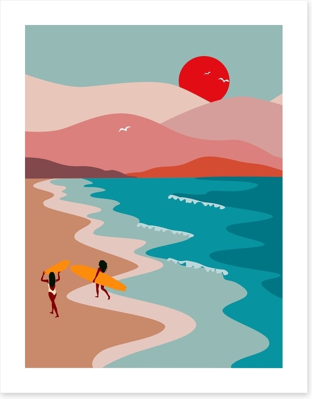 Setting sun surf