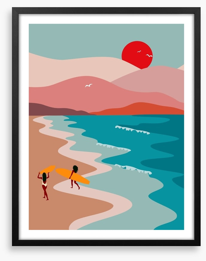 Setting sun surf