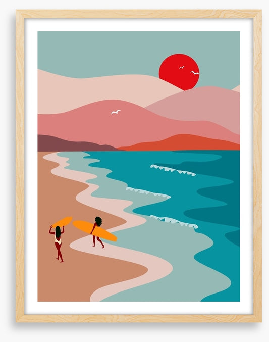Setting sun surf