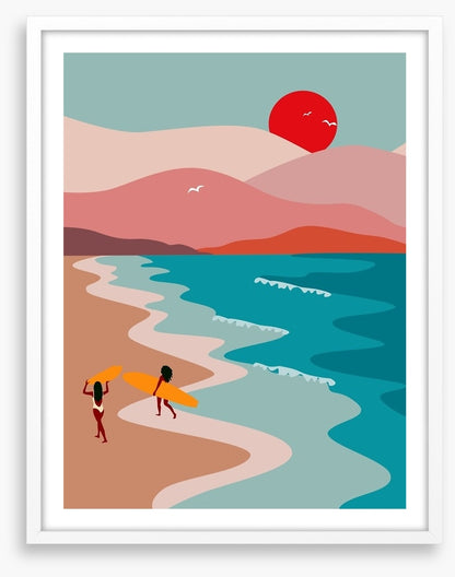 Setting sun surf