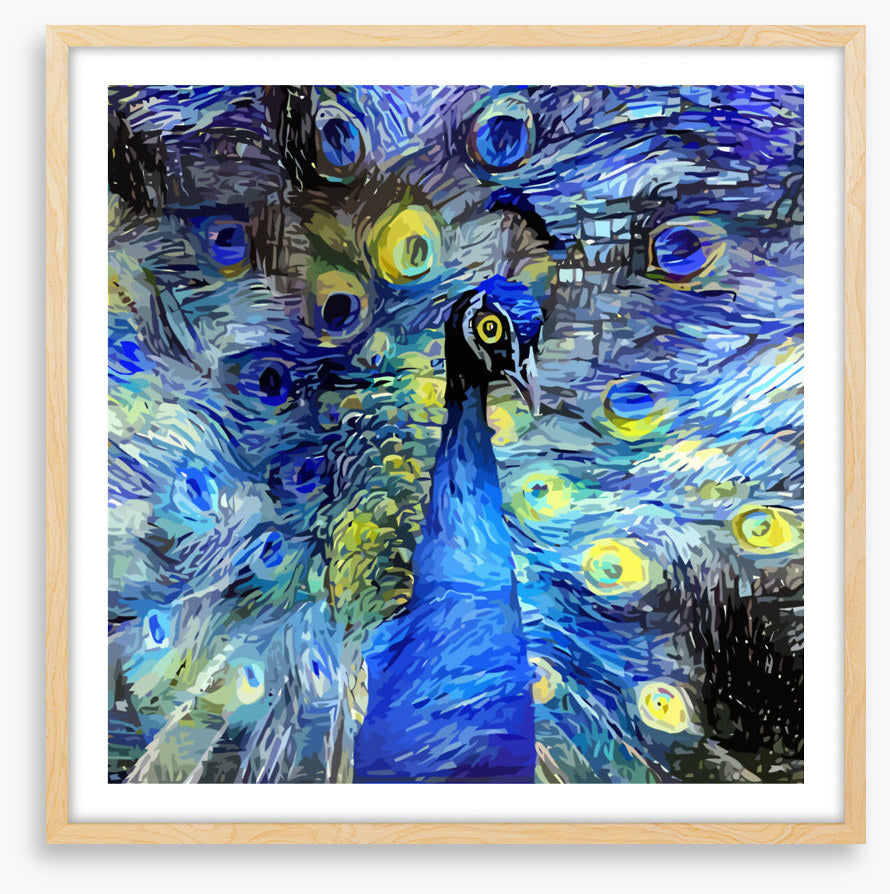 Starry night peacock