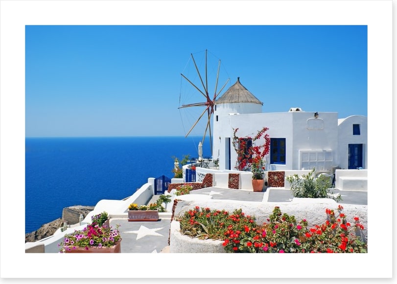 Oia windmill in Santorini, Greece