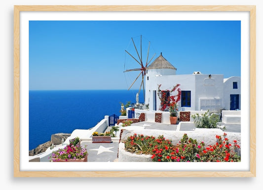 Oia windmill in Santorini, Greece
