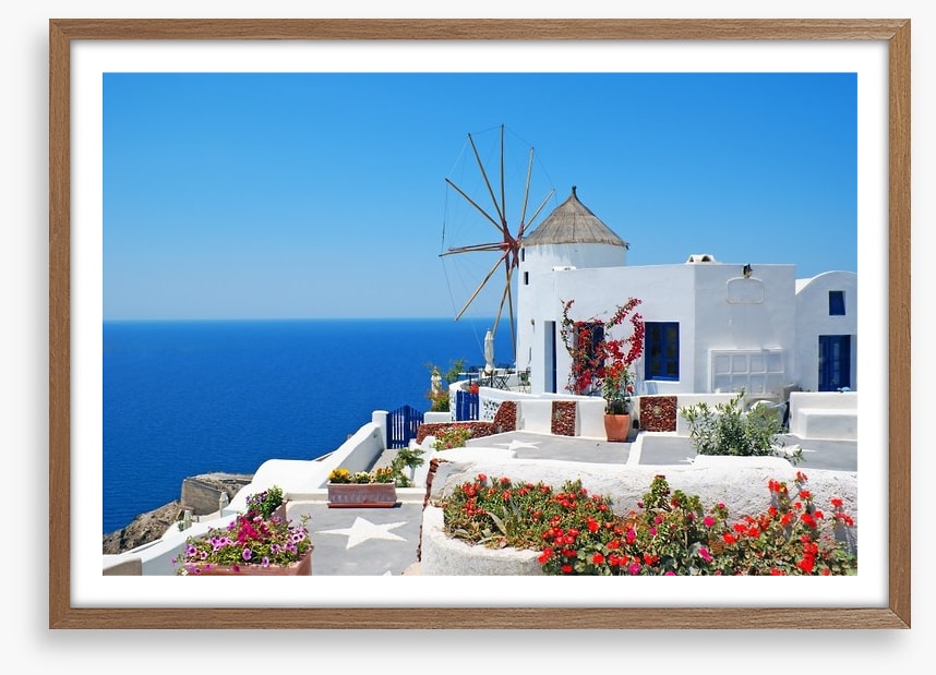 Oia windmill in Santorini, Greece