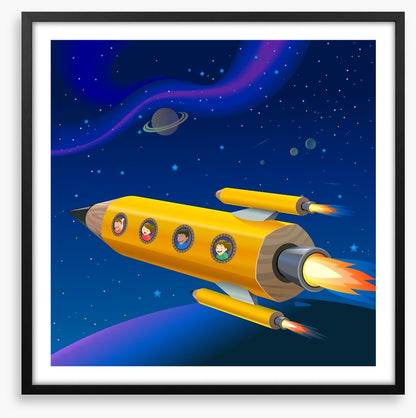 Pencil rocket to outerspace