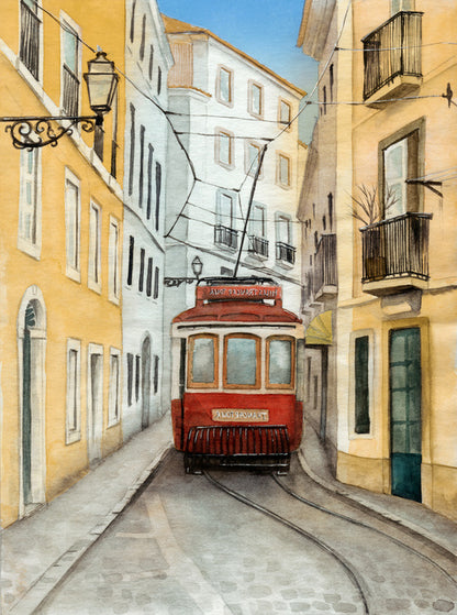 The old red tram