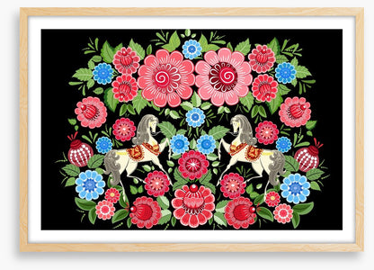 Fairy horses in flowers