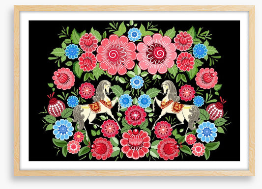Fairy horses in flowers