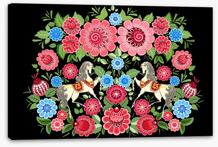 Fairy horses in flowers