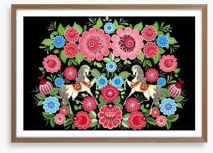 Fairy horses in flowers