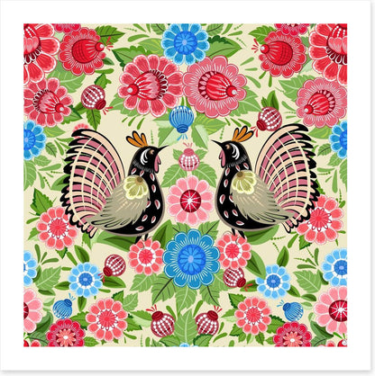 Birds and buds khokhloma