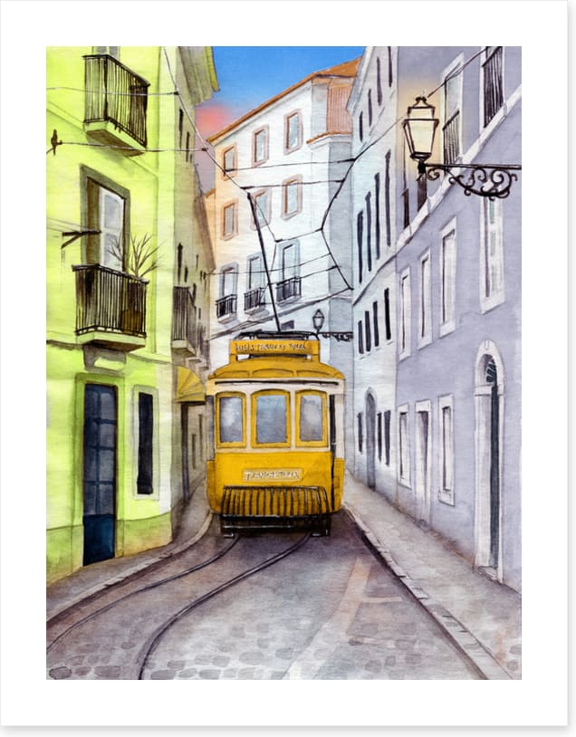 The old yellow tram