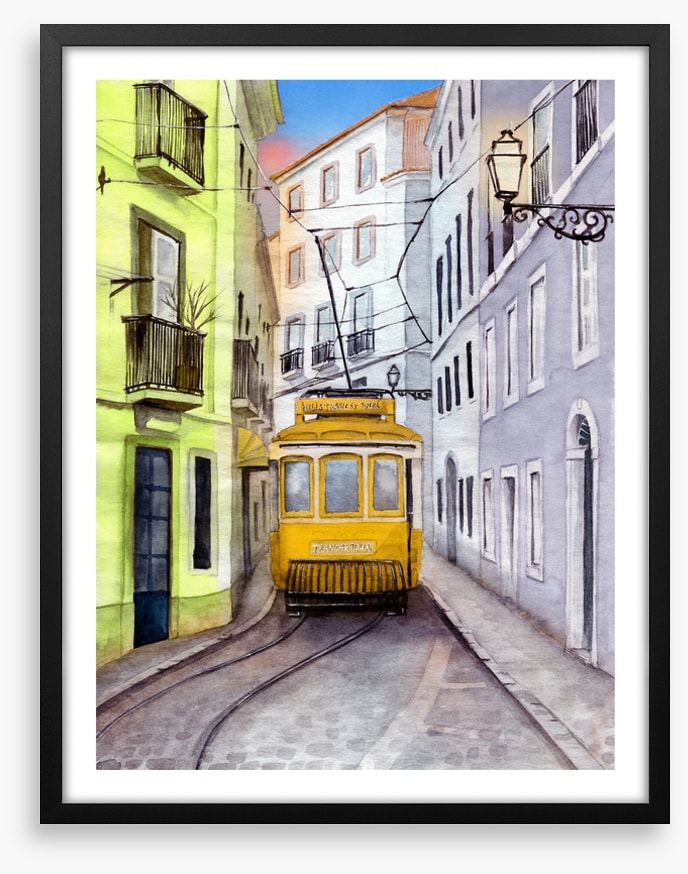 The old yellow tram