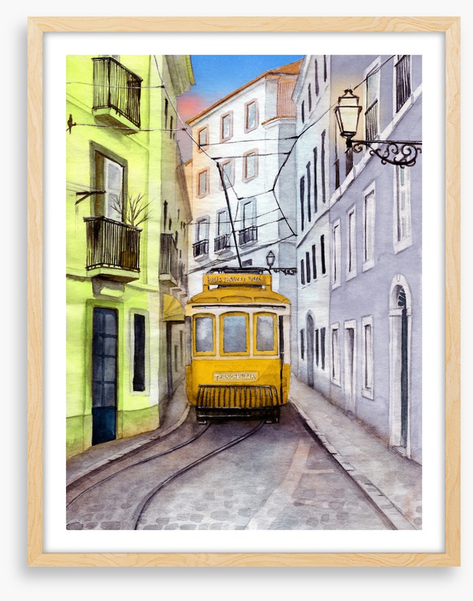 The old yellow tram