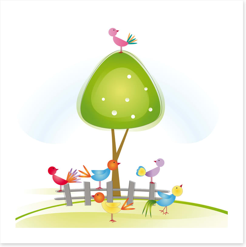 On the green tree