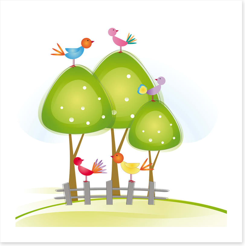 Green tree birds