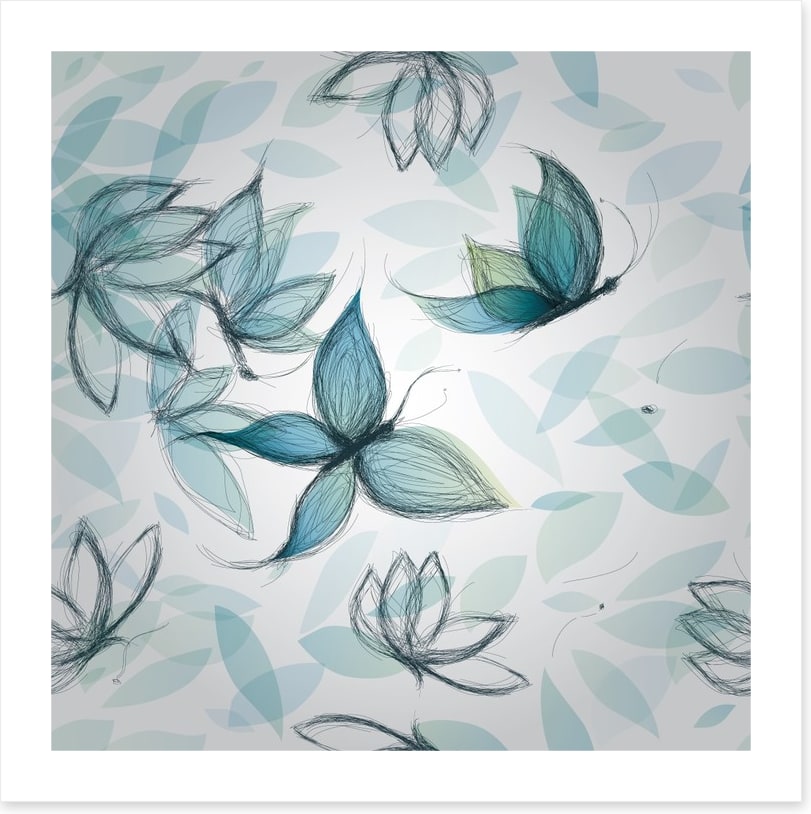 Azure flower butterflies