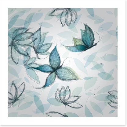 Azure flower butterflies