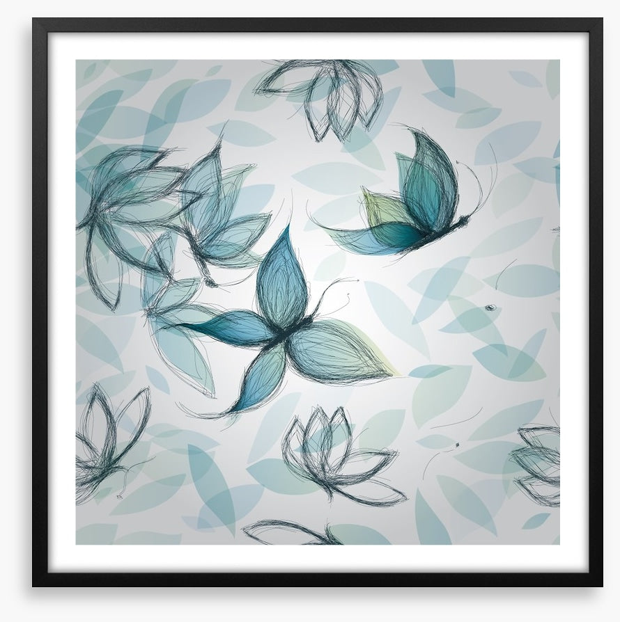 Azure flower butterflies