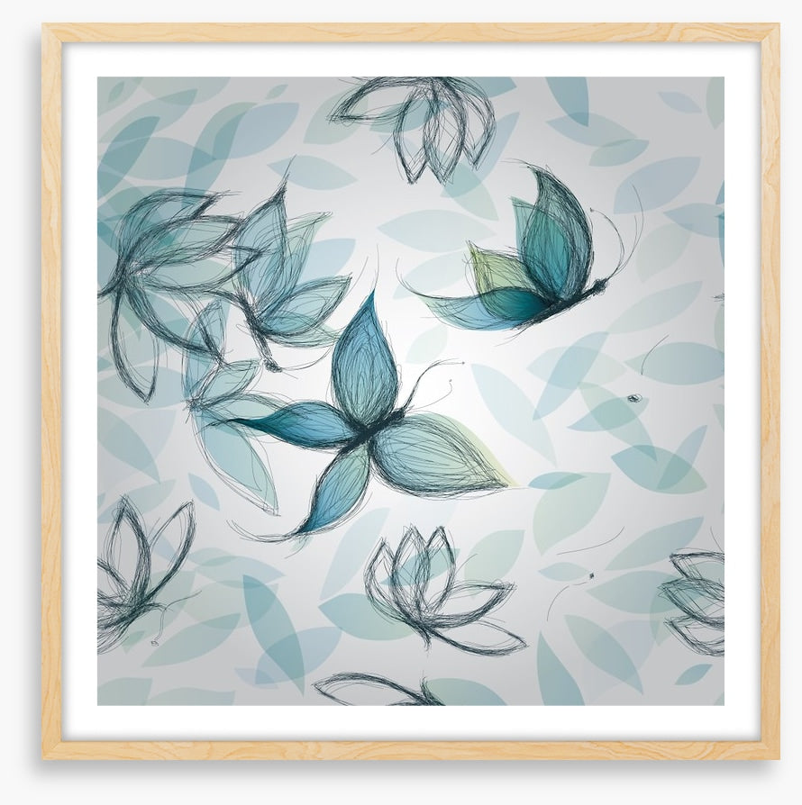 Azure flower butterflies