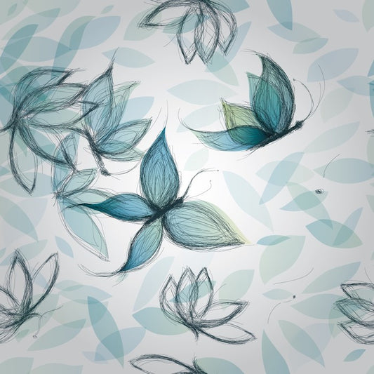 Azure flower butterflies