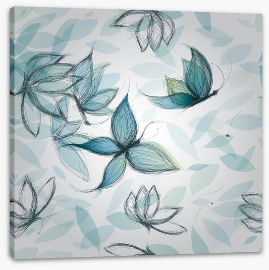 Azure flower butterflies