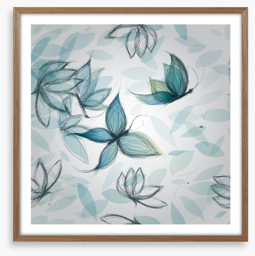 Azure flower butterflies