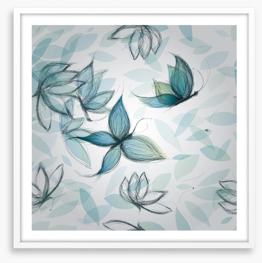 Azure flower butterflies