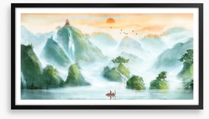 Fishing below the sunrise