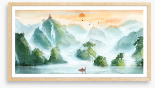 Fishing below the sunrise