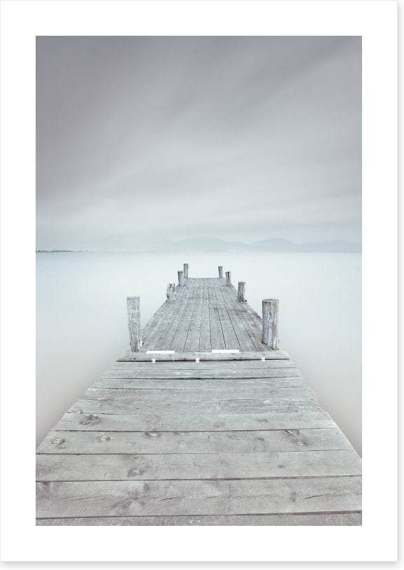 Pier on the frozen lake