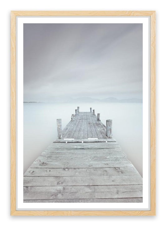 Pier on the frozen lake