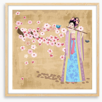 Flute and cherry blossom