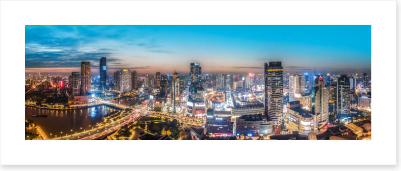 Ningbo nightfall panorama