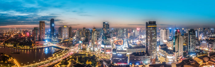 Ningbo nightfall panorama
