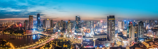 Ningbo nightfall panorama