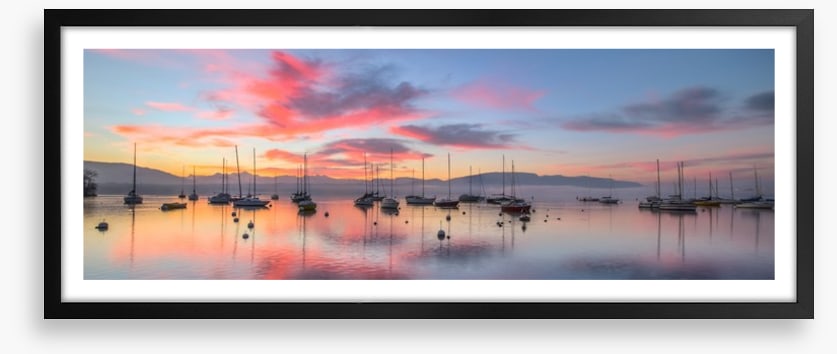 Sunrise and sailboats