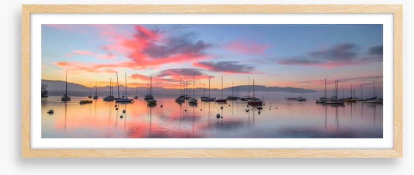 Sunrise and sailboats